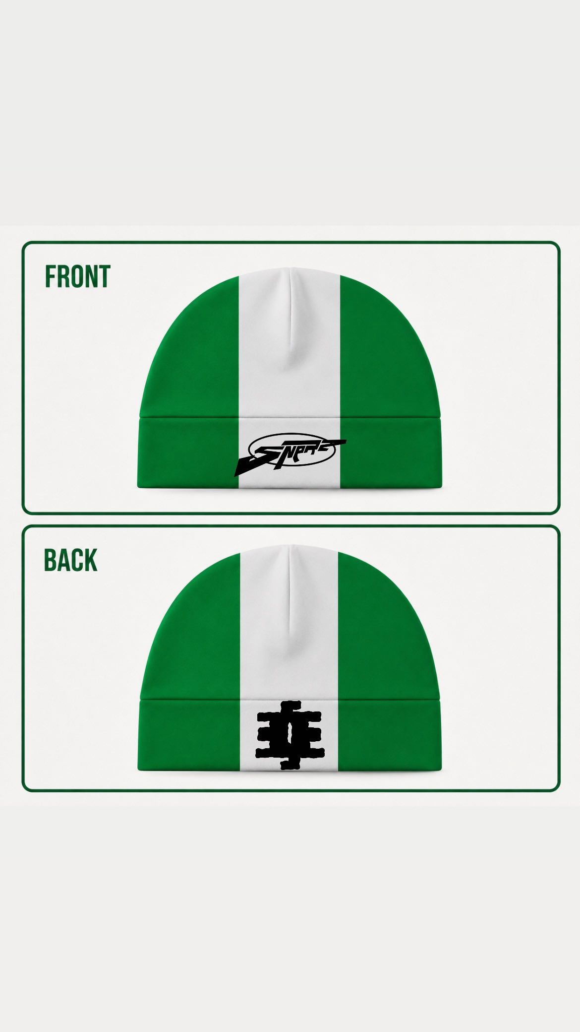 Nigeria flag skull cap — front and back